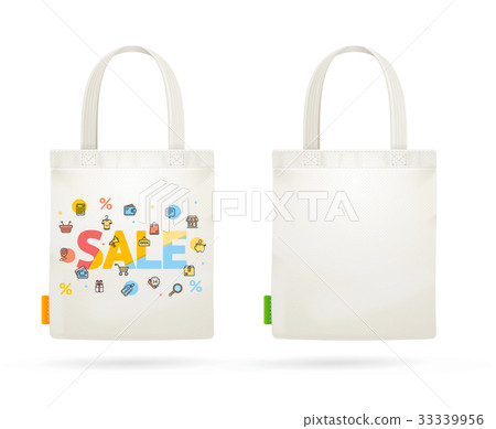 Fabric Cloth Bag Tote for Sale Concept. Vector Fabric Cloth Bag Tote for Sale Concept. Vector 33339956