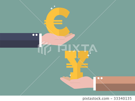 Currency exchange Euro and Yen 33340135
