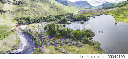 Aerial view of the paradisal landscape of Glen Aerial view of the paradisal landscape of Glen 33340193