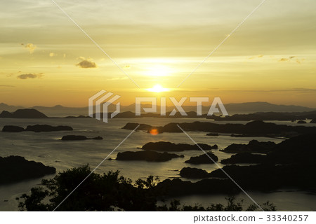從Ishitake天文台的日落視圖7在夏天 從Ishitake天文台的日落視圖7在夏天 33340257