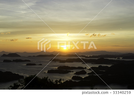 Sunset view 9 from the Ishitake Observatory in summer Sunset view 9 from the Ishitake Observatory in summer 33340259