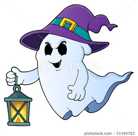 Ghost with hat and lantern theme 1 Ghost with hat and lantern theme 1 33340783