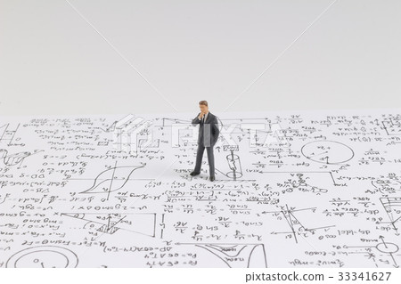 Tiny figure stands near math formula Tiny figure stands near math formula 33341627