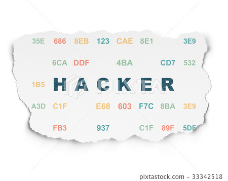 Protection concept: Hacker on Torn Paper 33342518