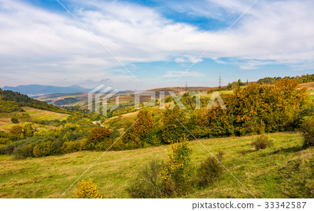 gorgeous countryside with village in valley 33342587