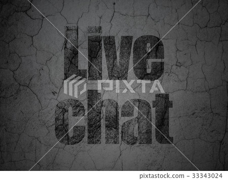 Web development concept: Live Chat on grunge wall Web development concept: Live Chat on grunge wall 33343024