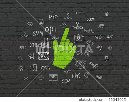 Web design concept: Mouse Cursor on wall Web design concept: Mouse Cursor on wall 33343025