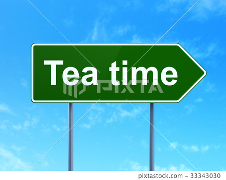 Time concept: Tea Time on road sign background Time concept: Tea Time on road sign background 33343030