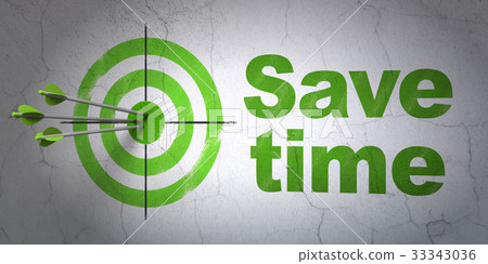 Time concept: target and Save Time on wall 33343036