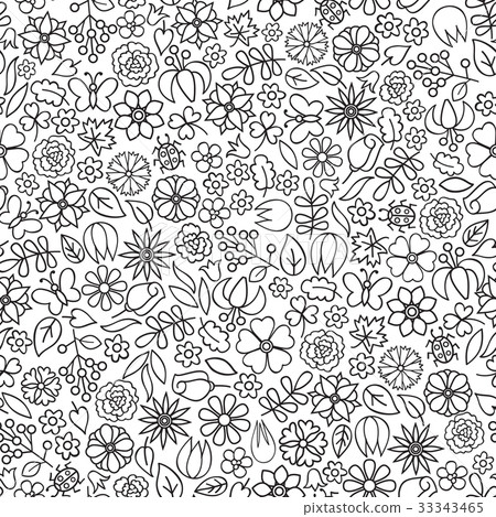 Floral seamless pattern. Flower icon background. Floral seamless pattern. Flower icon background. 33343465