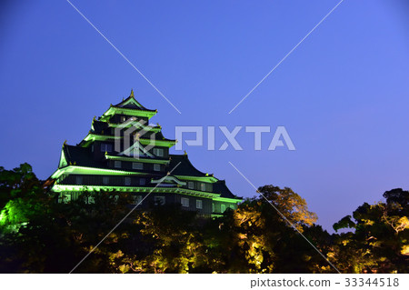 Light up of Okayama castle Light up of Okayama castle 33344518
