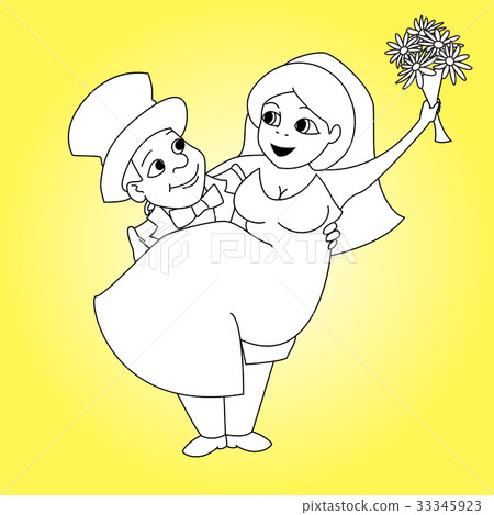 The contour of the wedding characters 33345923