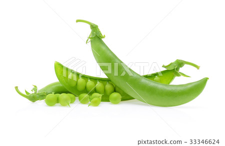 Fresh green pea pod isolated on white background Fresh green pea pod isolated on white background 33346624