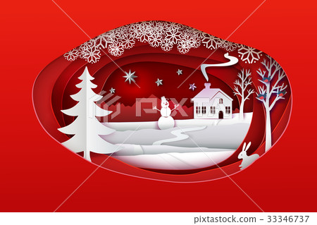 Christmas paper art Christmas paper art 33346737
