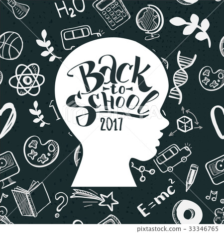 Kids face Back to school in doodle frame 33346765