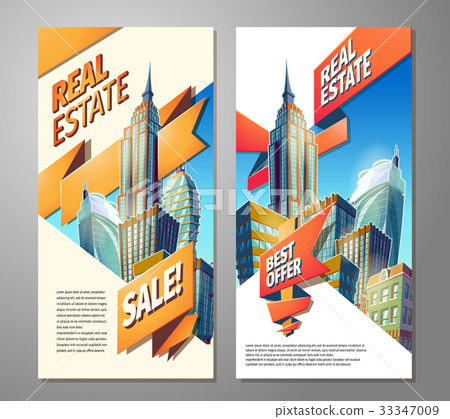 Set of advertising posters for sale of real estate 33347009