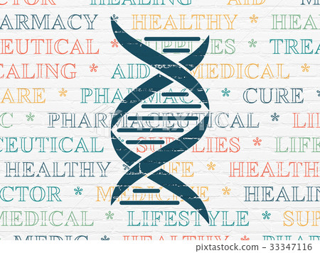 Healthcare concept: DNA on wall background Healthcare concept: DNA on wall background 33347116