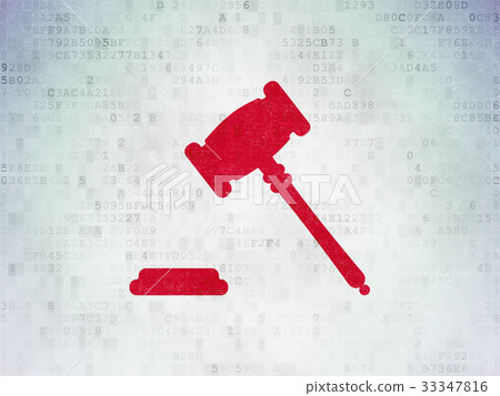Law concept: Gavel on Digital Data Paper 33347816