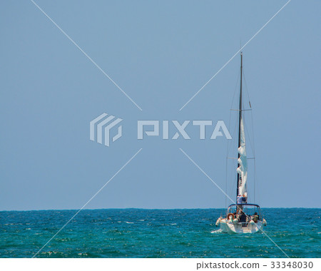 A sail boat on the Mediterranean Sea 33348030