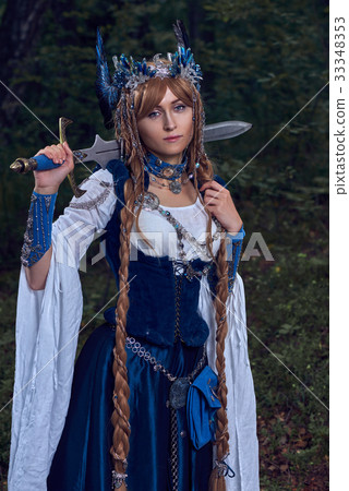 Valkyrie warrioress in magpie costume 33348353