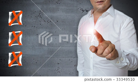 Checklist touchscreen is displayed by Man 33349510