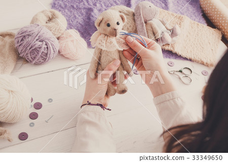 Process of making vintage toy, top view Process of making vintage toy, top view 33349650