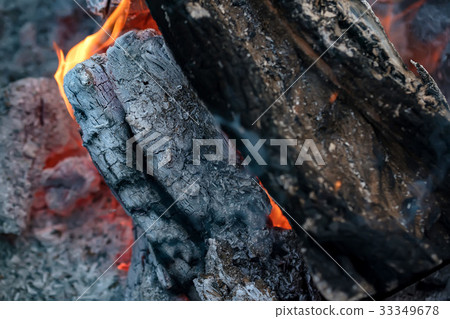 Coal and ember in fire 33349678