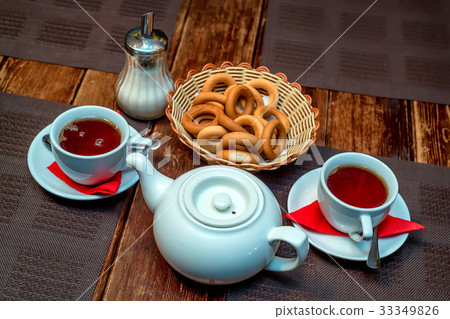 Tea with bagels Russian tradition Tea with bagels Russian tradition 33349826