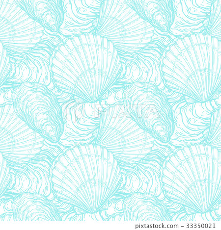 Seamless pattern with seashells 33350021