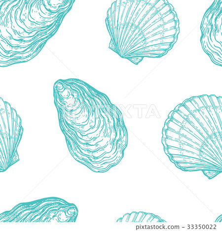 Seamless pattern with seashells 33350022
