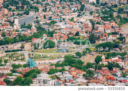 Tbilisi Georgia Aerial View Of Bridge Of Peace Tbilisi Georgia Aerial View Of Bridge Of Peace 33350850