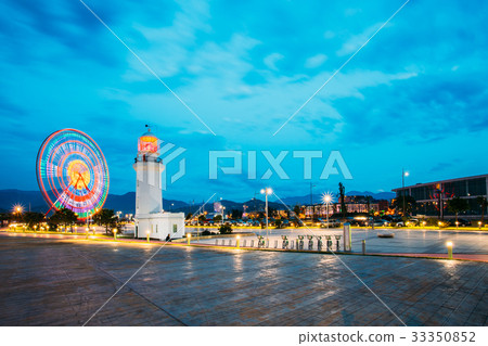 Batumi, Adjara, Georgia. Ferris Wheel In Motion 33350852