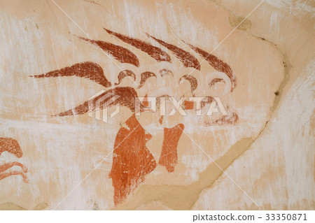 Ancient Frescoes In Walls Of Caves Of David Gareja 33350871