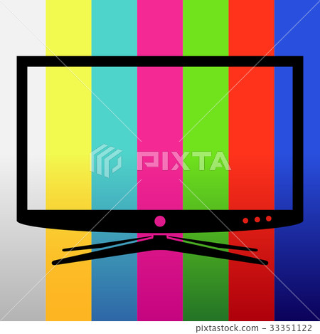 Applique tv set on test image background 33351122
