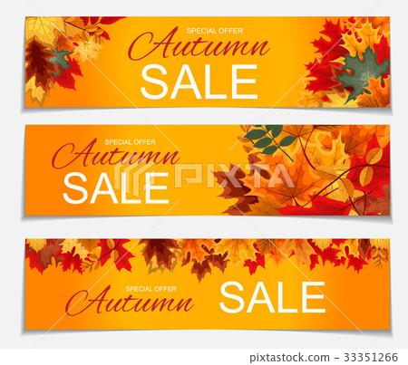 Abstract Vector Illustration Autumn Sale Banner - Stock Illustration ...