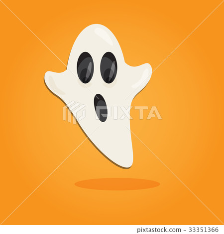 Halloween cartoon art in flat style. Orange Halloween cartoon art in flat style. Orange 33351366