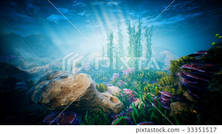 Underwater ocean waves ripple and tropical fish Underwater ocean waves ripple and tropical fish 33351517