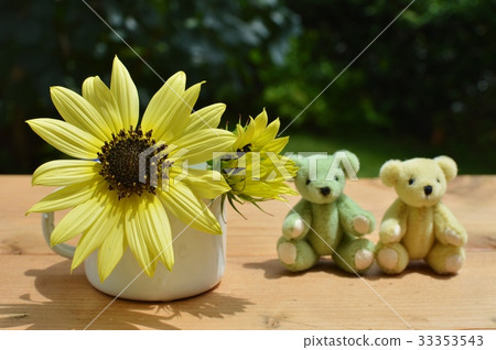 Sunflower flower and teddy bear Sunflower flower and teddy bear 33353543