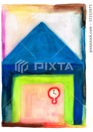 A room with a clock 33353975