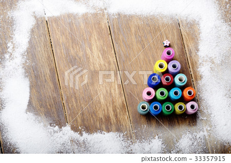 Sewing spools Christmas backround Sewing spools Christmas backround 33357915