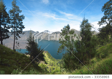 Segara Anak lake on the crater of Mount Rinjani Segara Anak lake on the crater of Mount Rinjani 33358903