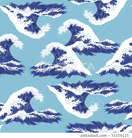 日式白色波浪 33359125