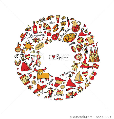 Spain, icons collection. Sketch for your design 33360993