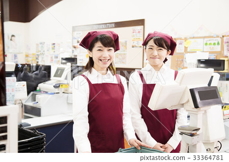 超市超市收銀員職員一名女子 33364781