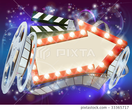 Cinema Film Arrow Sign Abstract Background Cinema Film Arrow Sign Abstract Background 33365717