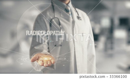 Doctor holding in hand Radiculopathy Doctor holding in hand Radiculopathy 33366100