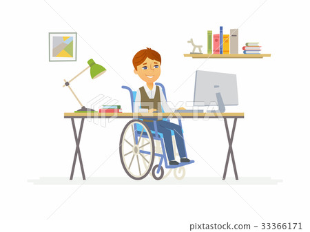 Online education - illustration of disabled school Online education - illustration of disabled school 33366171