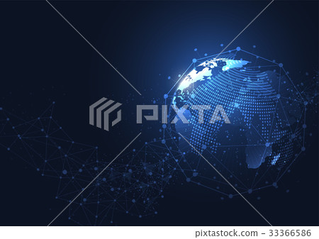 Global network connection. World map point 33366586