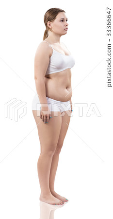 Full length portrait of overweight young woman Full length portrait of overweight young woman 33366647