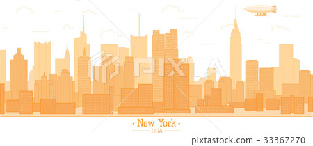 New York city banner buildings landmarks skyline New York city banner buildings landmarks skyline 33367270